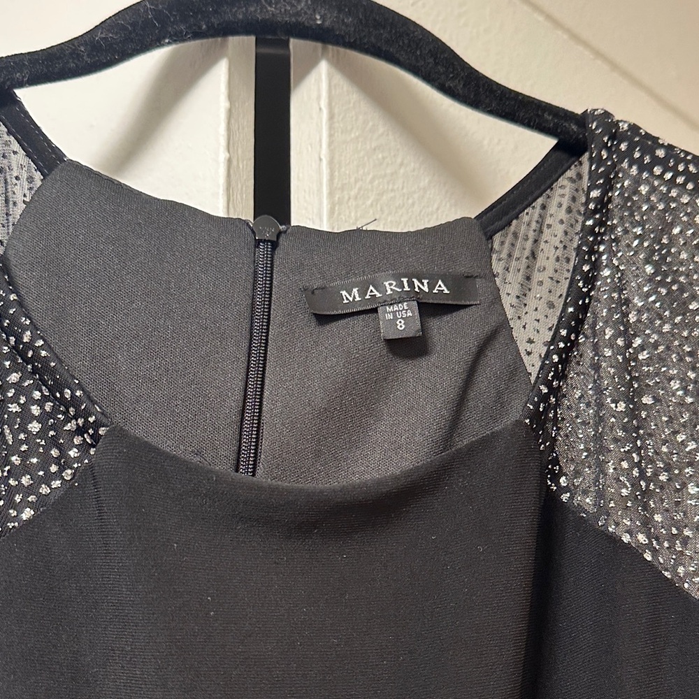 NWT Marina Long Side Panel ITY Combo Dress” in Black/Silver - Picture 4 of 5